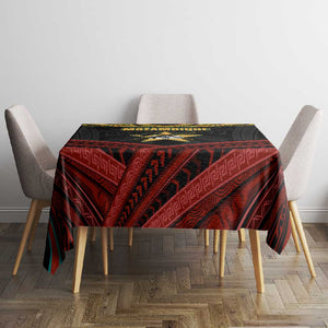 Mozambique Tablecloth Black Red Tribal Design Map - African Pride