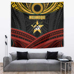 Mozambique Tapestry Black Red Tribal Design Map - African Pride