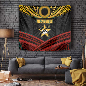 Mozambique Tapestry Black Red Tribal Design Map - African Pride