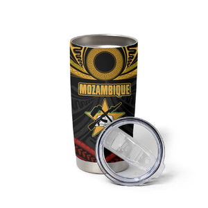 Mozambique Tumbler Cup Black Red Tribal Design Map - African Pride