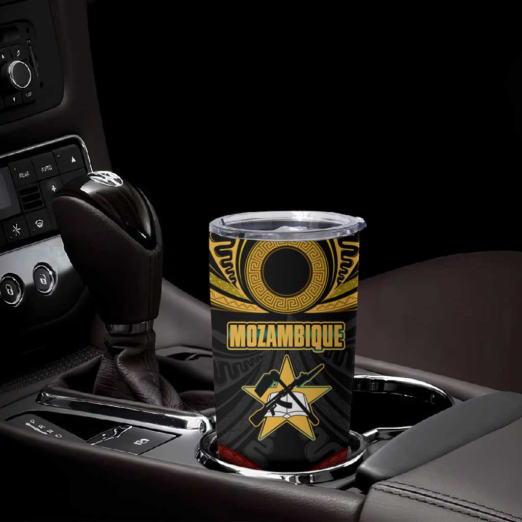 Mozambique Tumbler Cup Black Red Tribal Design Map - African Pride