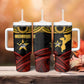 Mozambique Tumbler With Handle Black Red Tribal Design Map - African Pride