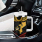 Mozambique Tumbler With Handle Black Red Tribal Design Map - African Pride