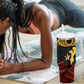 Mozambique Tumbler With Handle Black Red Tribal Design Map - African Pride