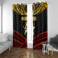 Mozambique Window Curtain Black Red Tribal Design Map - African Pride