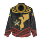 Mozambique Women Casual Shirt Black Red Tribal Design Map - African Pride