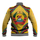 Mozambique Baseball Jacket Yellow Red Green Swirl Independence Day - African Pride