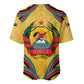 Mozambique Baseball Jersey Yellow Red Green Swirl Independence Day - African Pride