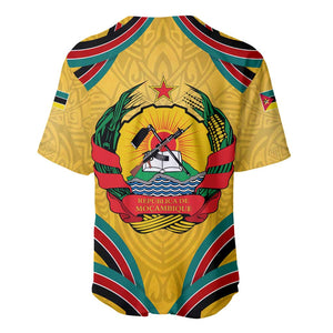 Mozambique Baseball Jersey Yellow Red Green Swirl Independence Day - African Pride