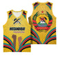 Mozambique Basketball Jersey Yellow Red Green Swirl Independence Day - African Pride