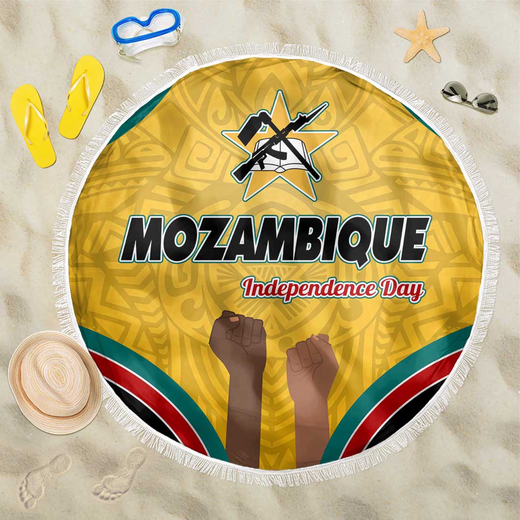 Mozambique Beach Blanket Yellow Red Green Swirl Independence Day - African Pride