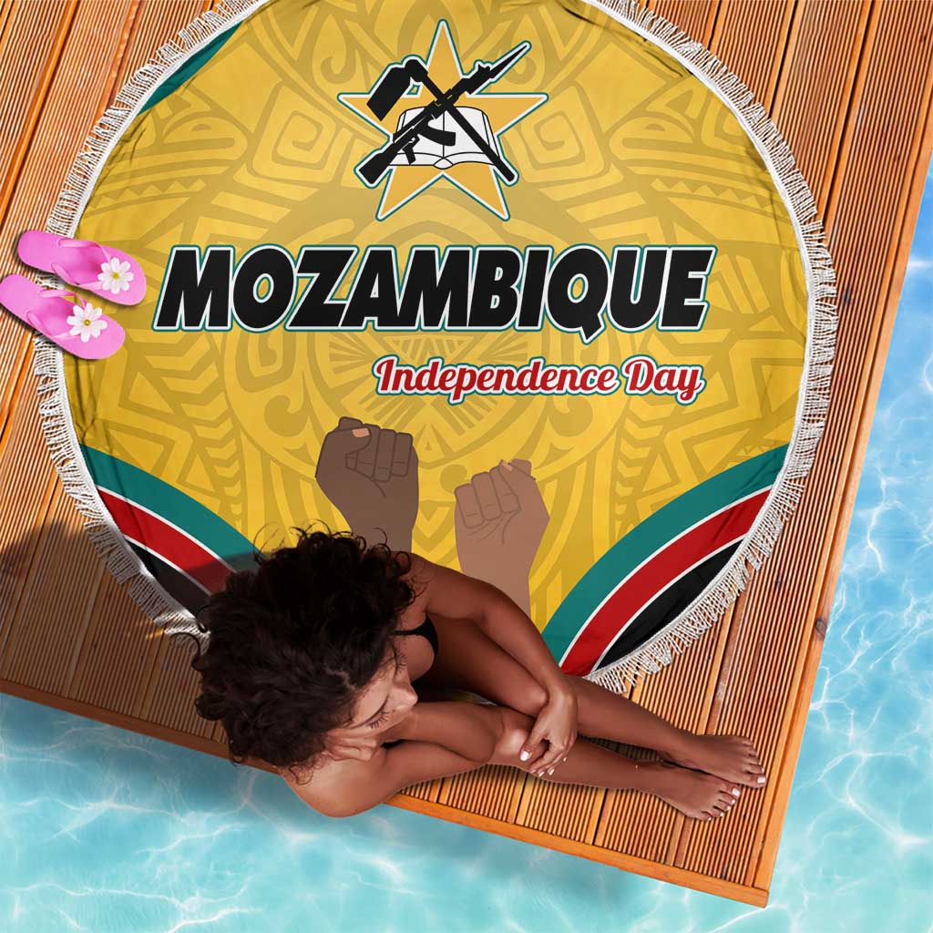 Mozambique Beach Blanket Yellow Red Green Swirl Independence Day - African Pride