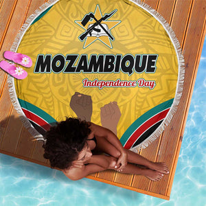 Mozambique Beach Blanket Yellow Red Green Swirl Independence Day - African Pride