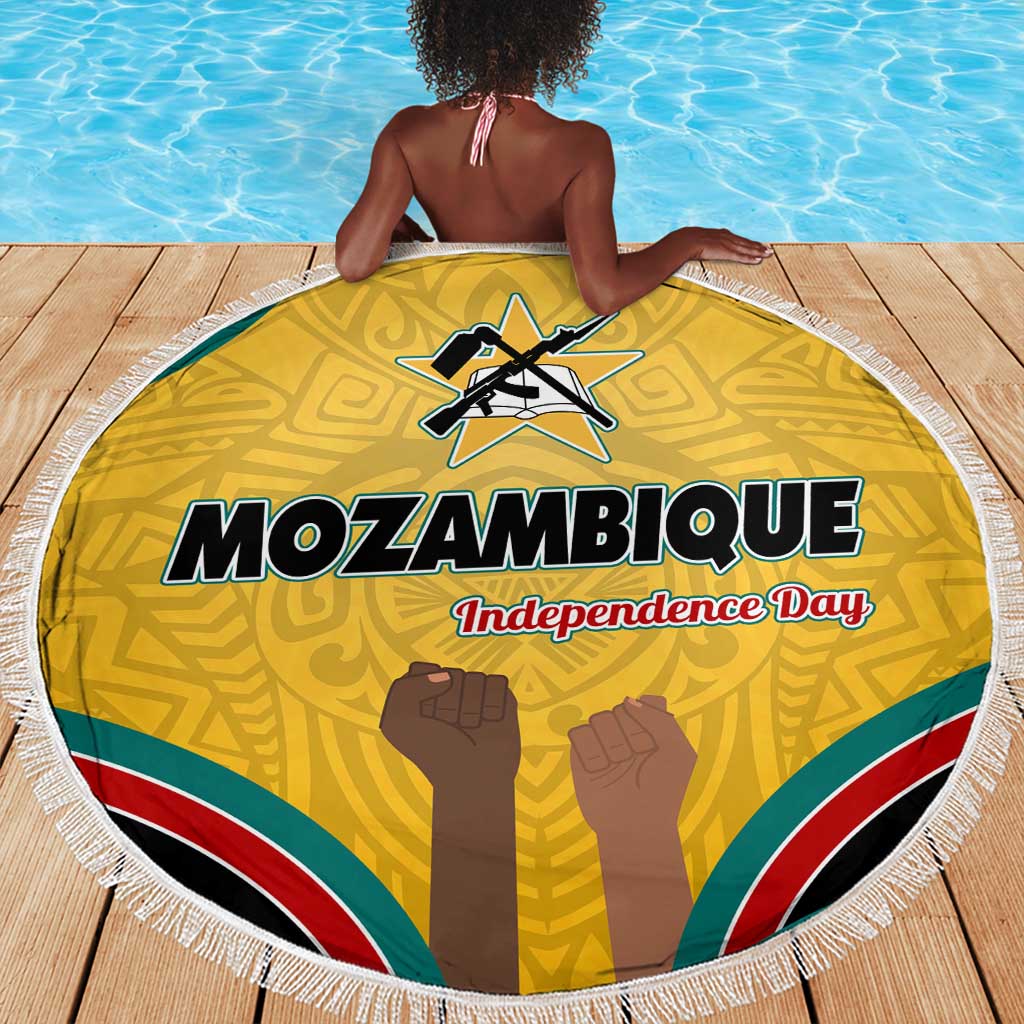 Mozambique Beach Blanket Yellow Red Green Swirl Independence Day - African Pride