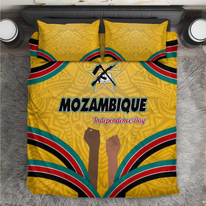 Mozambique Bedding Set Yellow Red Green Swirl Independence Day - African Pride