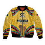 Mozambique Bomber Jacket Yellow Red Green Swirl Independence Day - African Pride