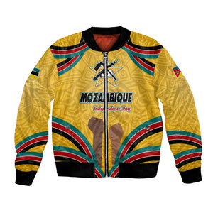 Mozambique Bomber Jacket Yellow Red Green Swirl Independence Day - African Pride