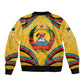 Mozambique Bomber Jacket Yellow Red Green Swirl Independence Day - African Pride
