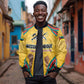 Mozambique Bomber Jacket Yellow Red Green Swirl Independence Day - African Pride