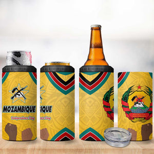 Mozambique 4 in 1 Can Cooler Tumbler Yellow Red Green Swirl Independence Day - African Pride