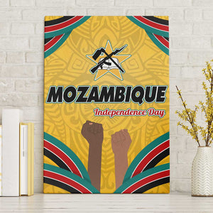 Mozambique Canvas Wall Art Yellow Red Green Swirl Independence Day - African Pride