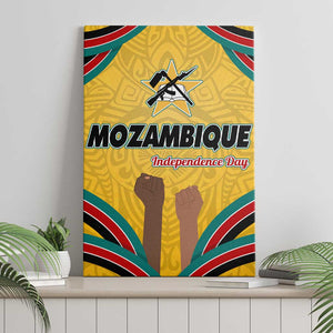 Mozambique Canvas Wall Art Yellow Red Green Swirl Independence Day - African Pride