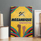 Mozambique Canvas Wall Art Yellow Red Green Swirl Independence Day - African Pride
