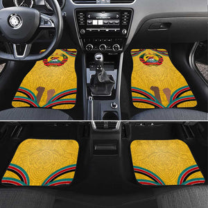 Mozambique Car Mats Yellow Red Green Swirl Independence Day - African Pride