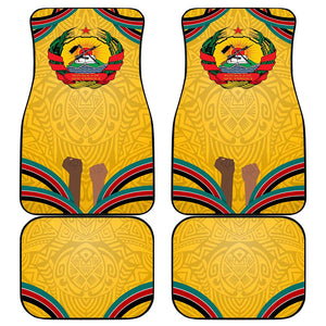 Mozambique Car Mats Yellow Red Green Swirl Independence Day - African Pride
