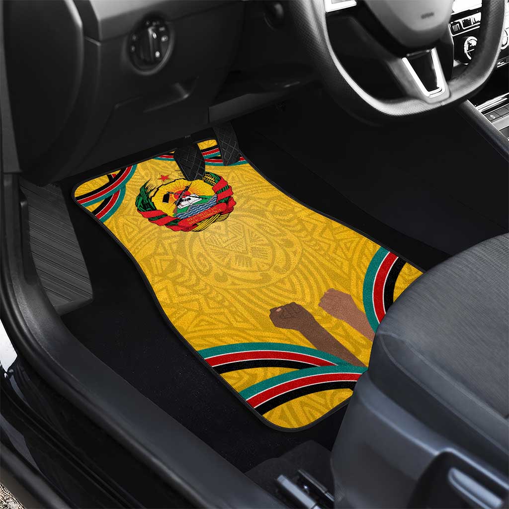 Mozambique Car Mats Yellow Red Green Swirl Independence Day - African Pride