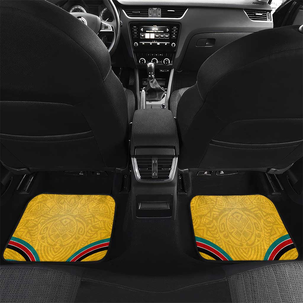 Mozambique Car Mats Yellow Red Green Swirl Independence Day - African Pride
