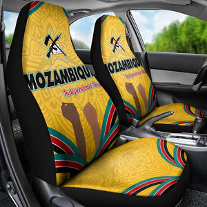 Mozambique Car Seat Cover Yellow Red Green Swirl Independence Day - African Pride
