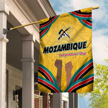 Mozambique Garden Flag Yellow Red Green Swirl Independence Day - African Pride