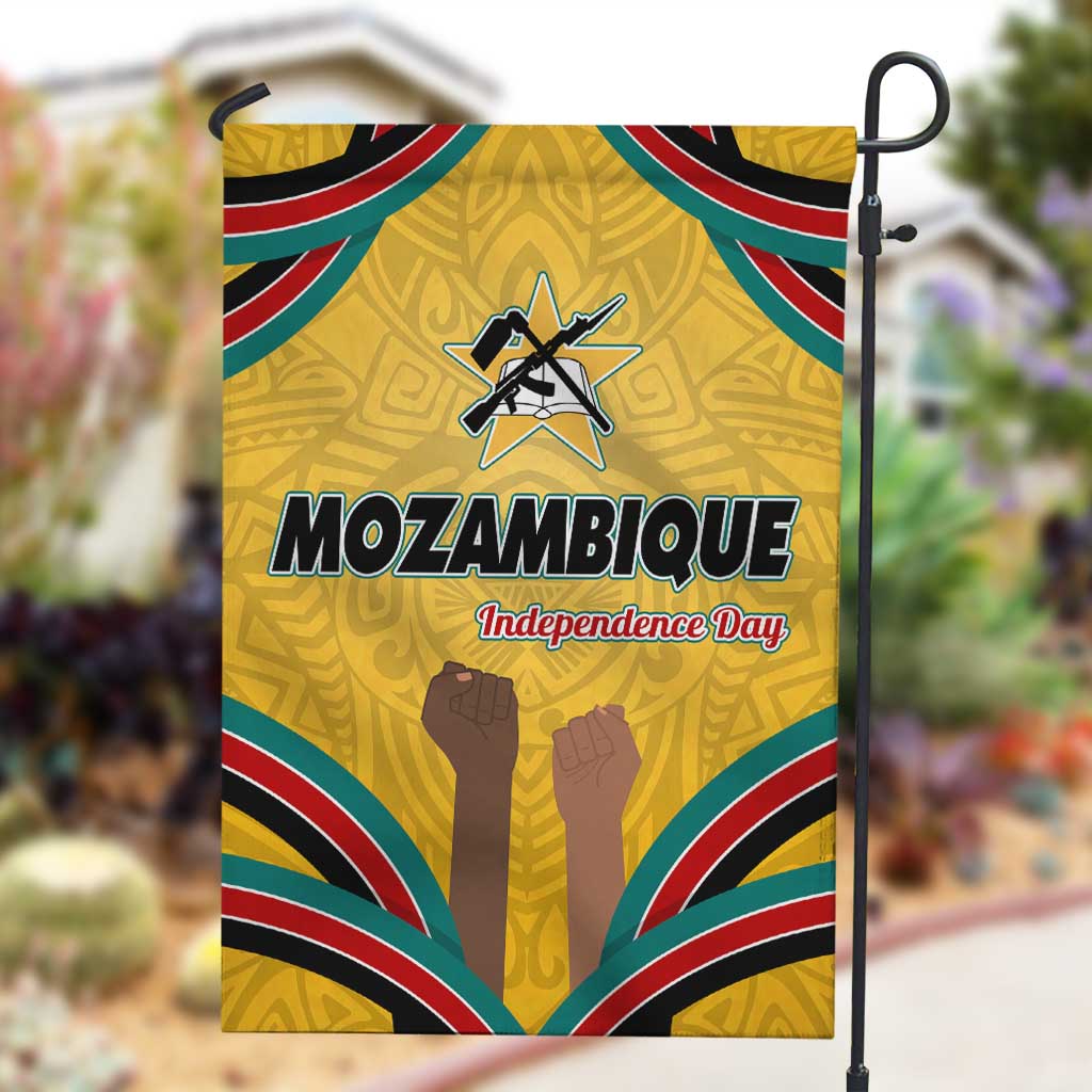 Mozambique Garden Flag Yellow Red Green Swirl Independence Day - African Pride