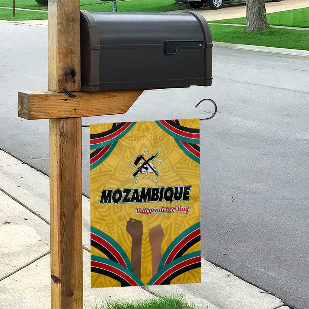 Mozambique Garden Flag Yellow Red Green Swirl Independence Day - African Pride