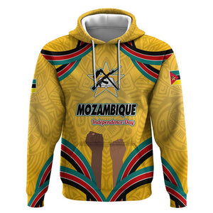Mozambique Hoodie Yellow Red Green Swirl Independence Day - African Pride