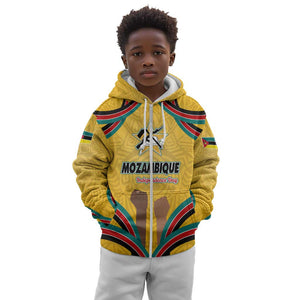 Mozambique Kid Hoodie Yellow Red Green Swirl Independence Day - African Pride