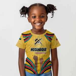 Mozambique Kid T shirt Yellow Red Green Swirl Independence Day - African Pride