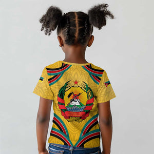 Mozambique Kid T shirt Yellow Red Green Swirl Independence Day - African Pride