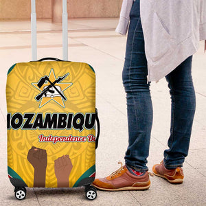 Mozambique Luggage Cover Yellow Red Green Swirl Independence Day - African Pride