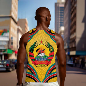Mozambique Men Tank Top Yellow Red Green Swirl Independence Day - African Pride