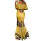 Mozambique Mermaid Dress Yellow Red Green Swirl Independence Day - African Pride