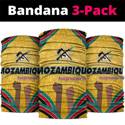 Mozambique Neck Gaiter Yellow Red Green Swirl Independence Day - African Pride