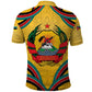 Mozambique Polo Shirt Yellow Red Green Swirl Independence Day - African Pride