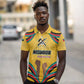 Mozambique Polo Shirt Yellow Red Green Swirl Independence Day - African Pride