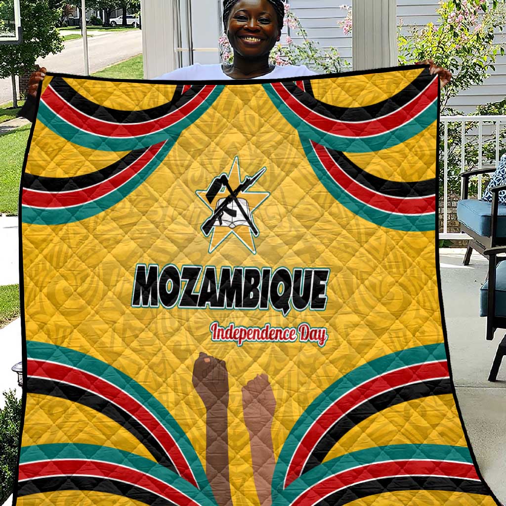 Mozambique Quilt Yellow Red Green Swirl Independence Day - African Pride