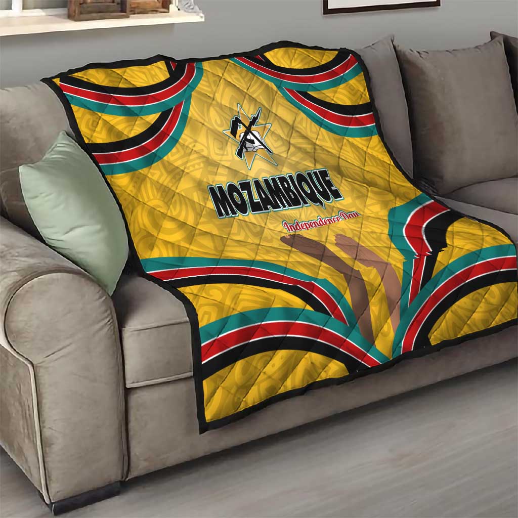 Mozambique Quilt Yellow Red Green Swirl Independence Day - African Pride