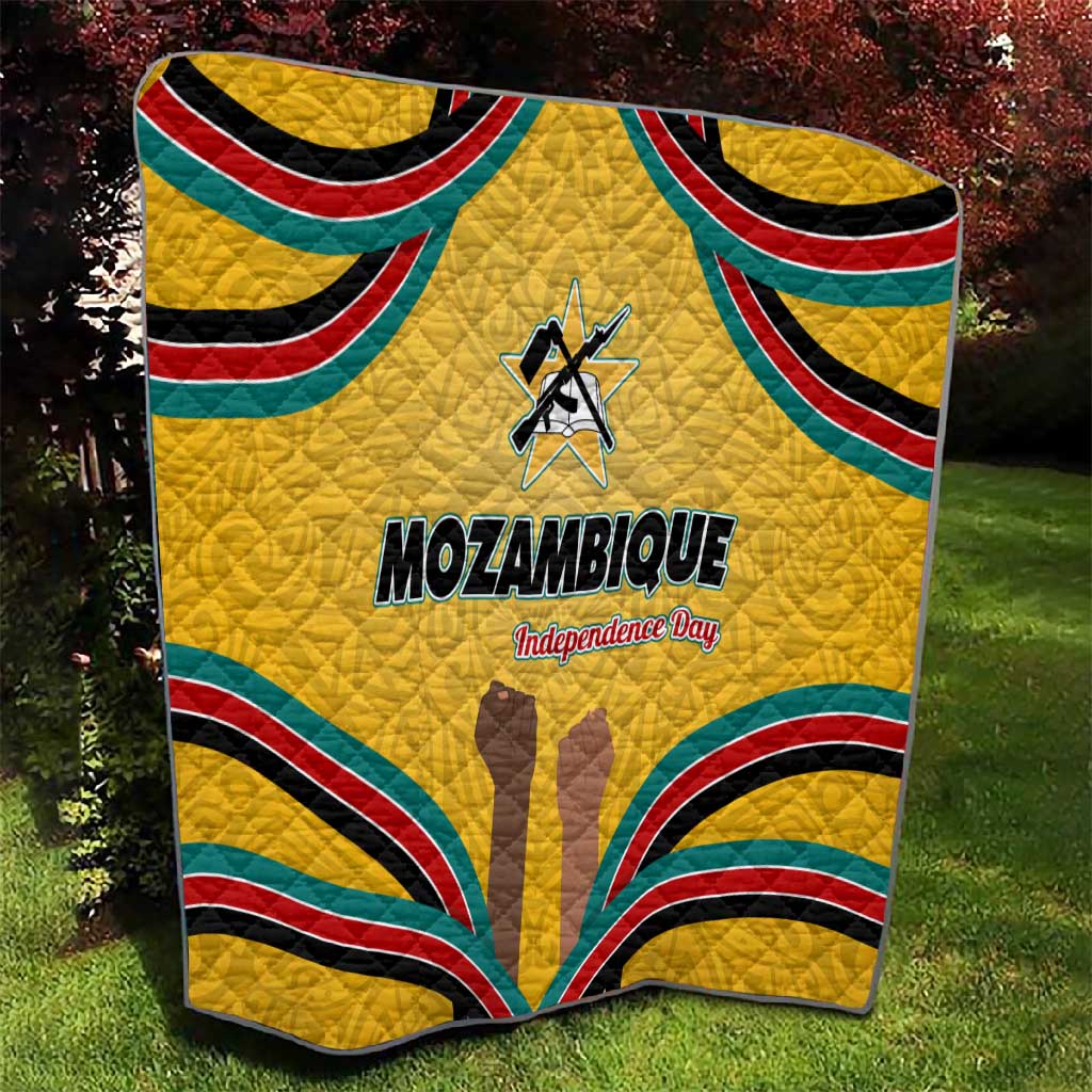 Mozambique Quilt Yellow Red Green Swirl Independence Day - African Pride