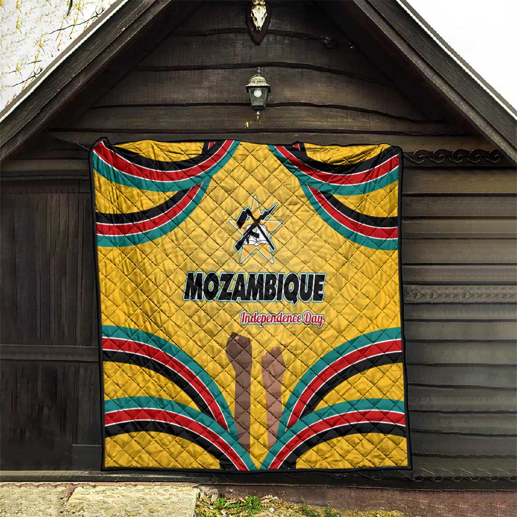 Mozambique Quilt Yellow Red Green Swirl Independence Day - African Pride