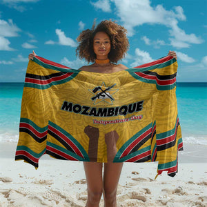 Mozambique Sarong Yellow Red Green Swirl Independence Day - African Pride